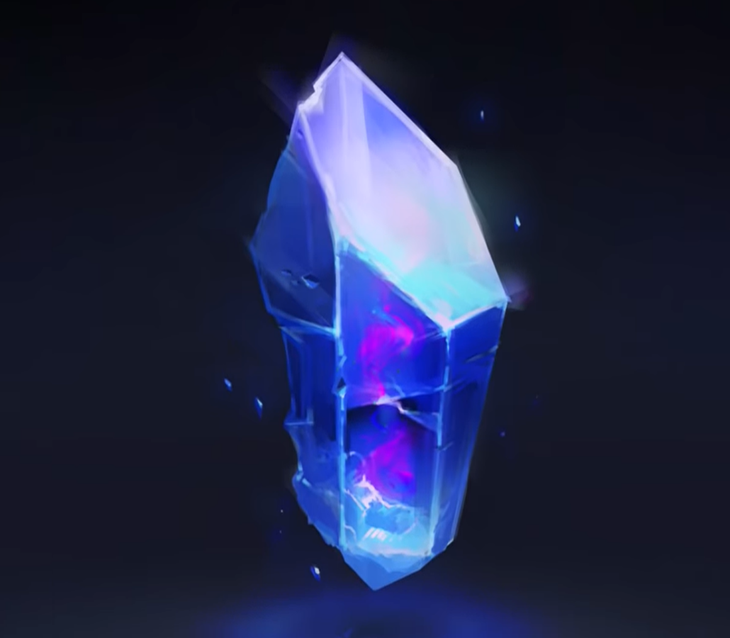 the blue Kaiburr Crystal on black background